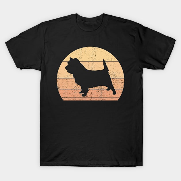 Retro Sunset Cairn Terrier Dog T-Shirt by Shirtjaeger